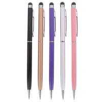 1pc 2 in 1 universal capacitive touch screen stylus pen ballpoint pen for touch suit for all smart phone tablets pc