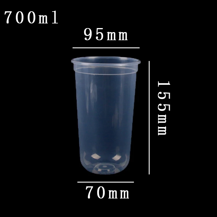 diposbale PP plastic transparent U-shape caliber95 injection cup with lid for milk tea/beverage accept custom | Дом и сад