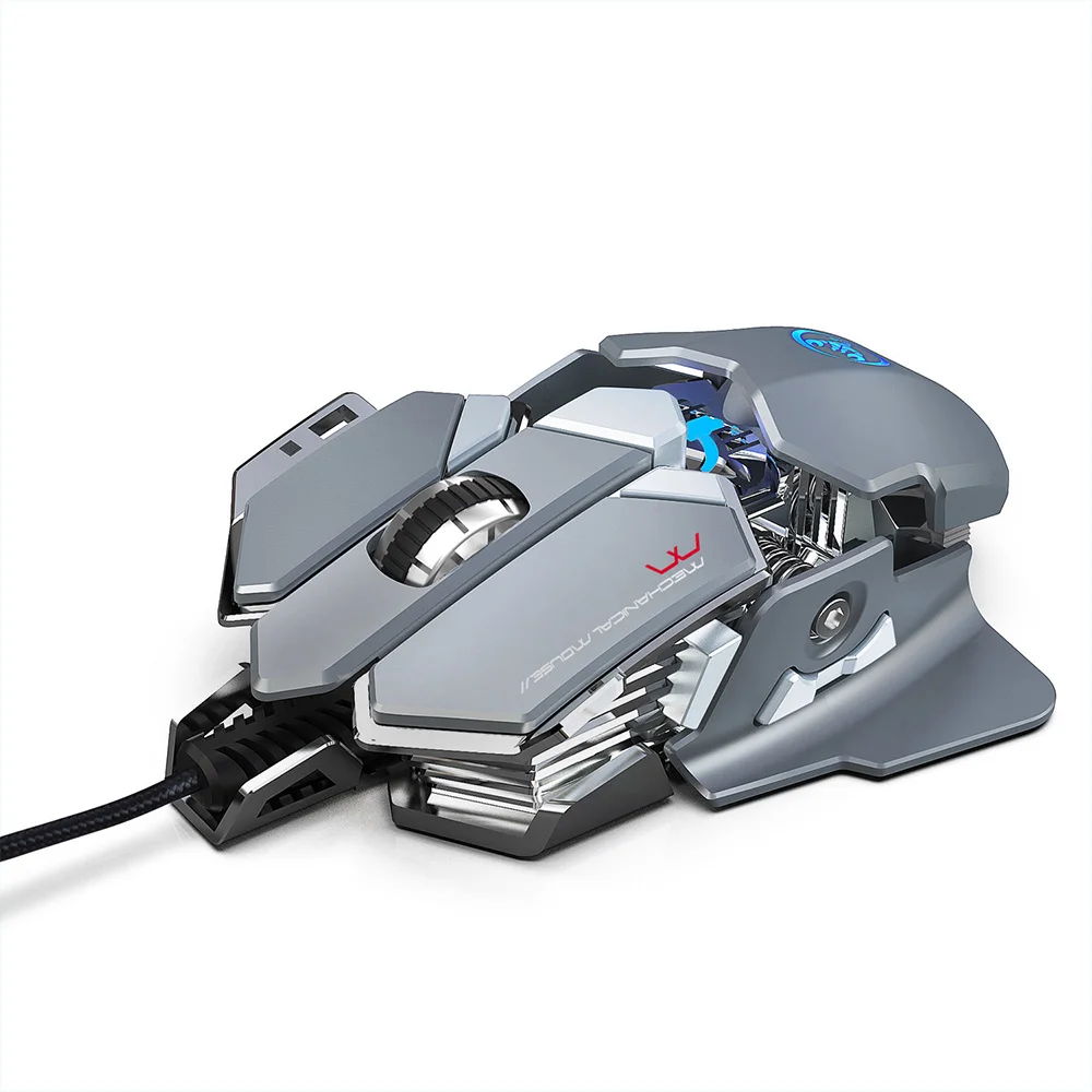 Проводная игровая мышь HXSJ J600 с девятью клавишами для макропрограммирования