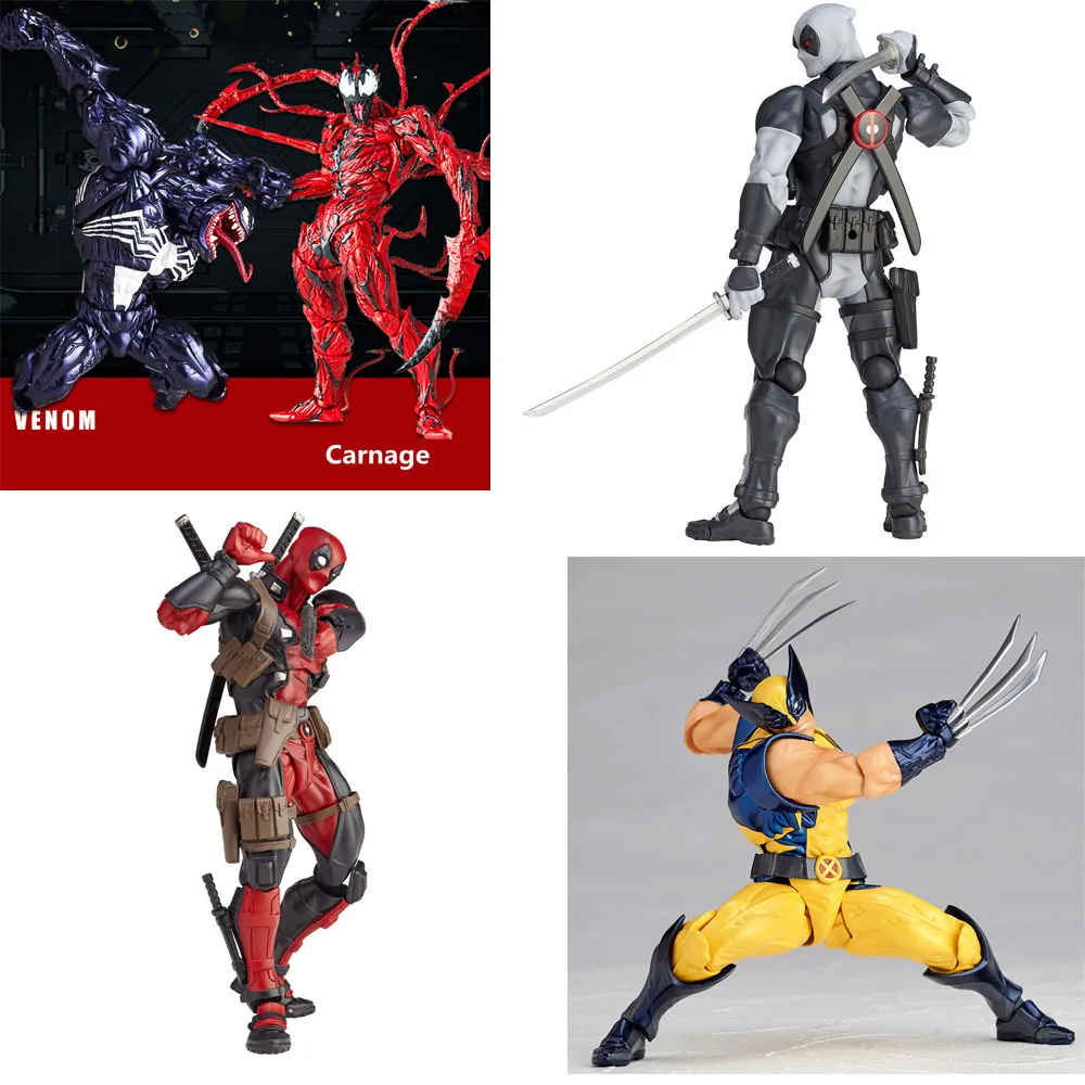 

Marvel Action Figure Venom Figure Movable Joints Carnage Model Decor Spiderman Ironman Wolverine Magneto Deadpool Anime Toys
