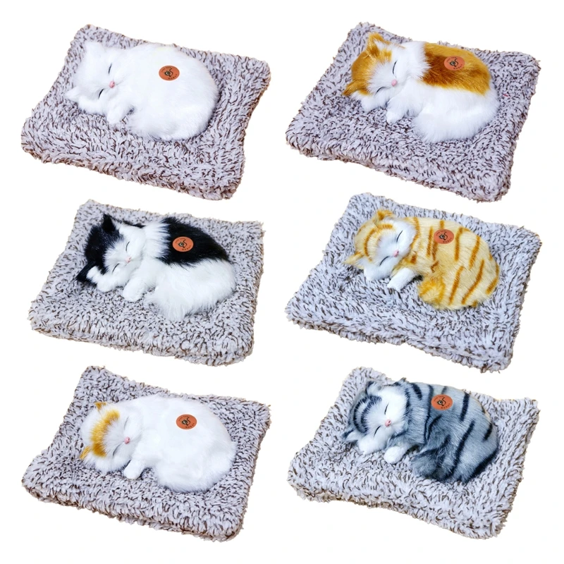 

H7JB Simulation Cat Plush Toy Activated Bamboo Carbon Purification Air Car Decoration