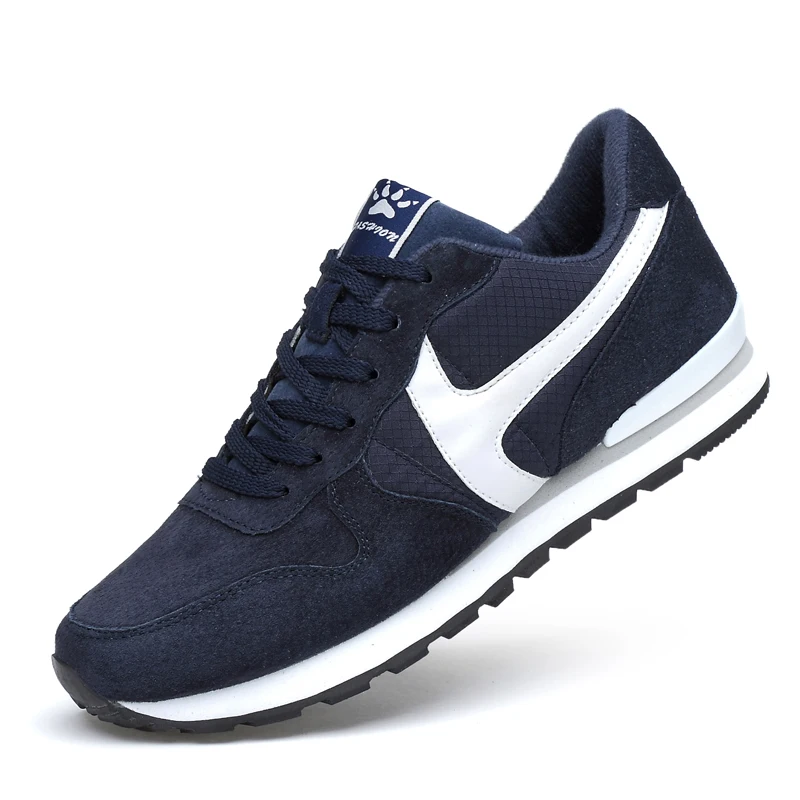

Comfortable Soft Mens Sneakers Suede Leather Men Running Shoes Lifestyle Spring Men Sneakers Hard Sole Light Running Sport Shoes