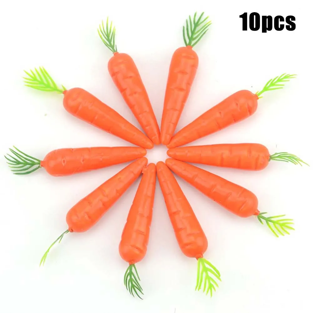 

10 шт. искусственная морковка 7*1,5 см оранжево-красная Пасхальная имитация моркови мини пластиковая пена имитация моркови овощей