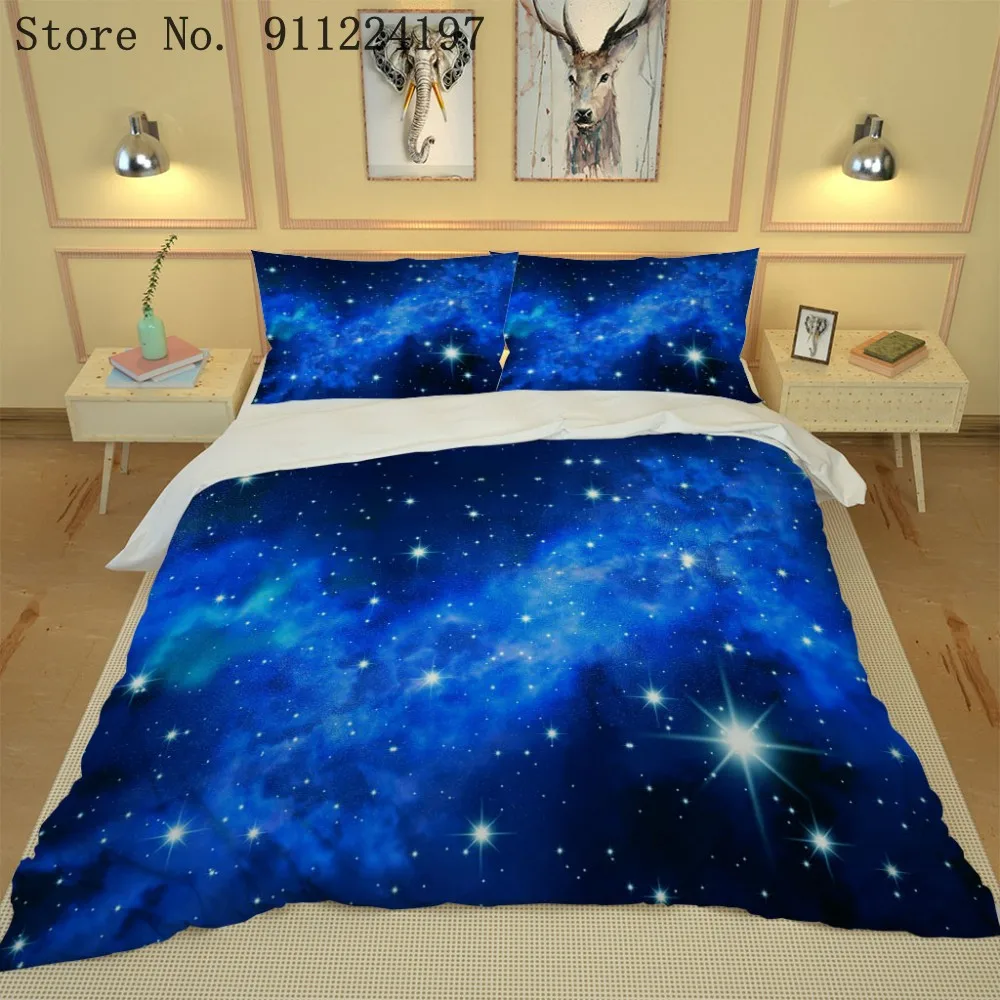 2/3 шт. домашний текстиль синее звездное небо пододеяльник 3D печати простыней