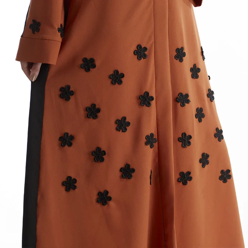 Арабское мусульманское абайя Платье женское кимоно кафтан вышивка цветочный