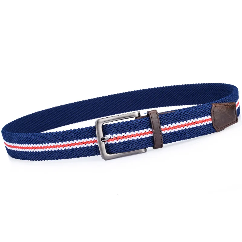 Ремень брезентовый для мужчин и женщин эластичный плетеный нейлоновый пояс с