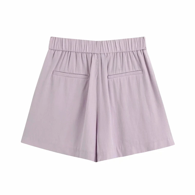 Женские летние повседневные фиолетовые шорты с высокой талией модные женские