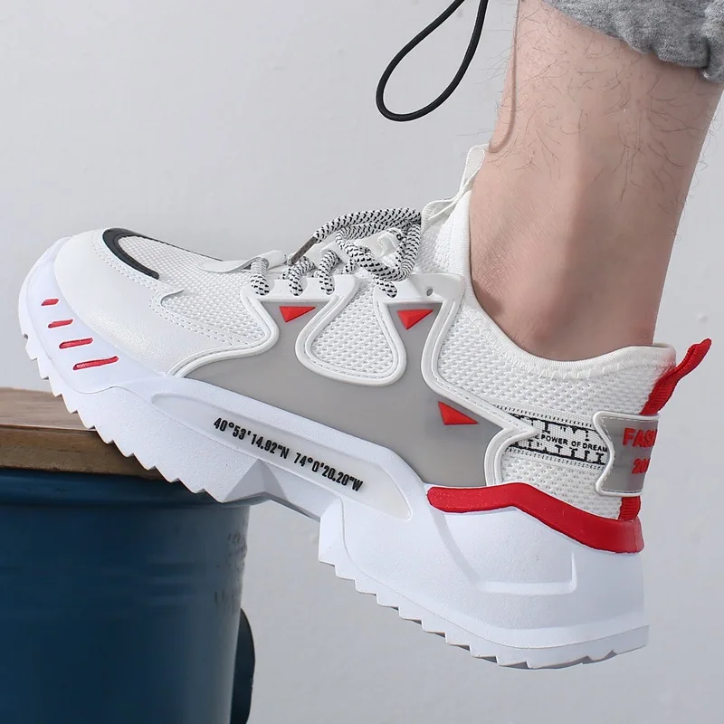 

2020 Autumn New Shoes Men's Shoes Trend Explosion Models Comfortable Breathable Increase New Mesh Casual Sports Shoes Men