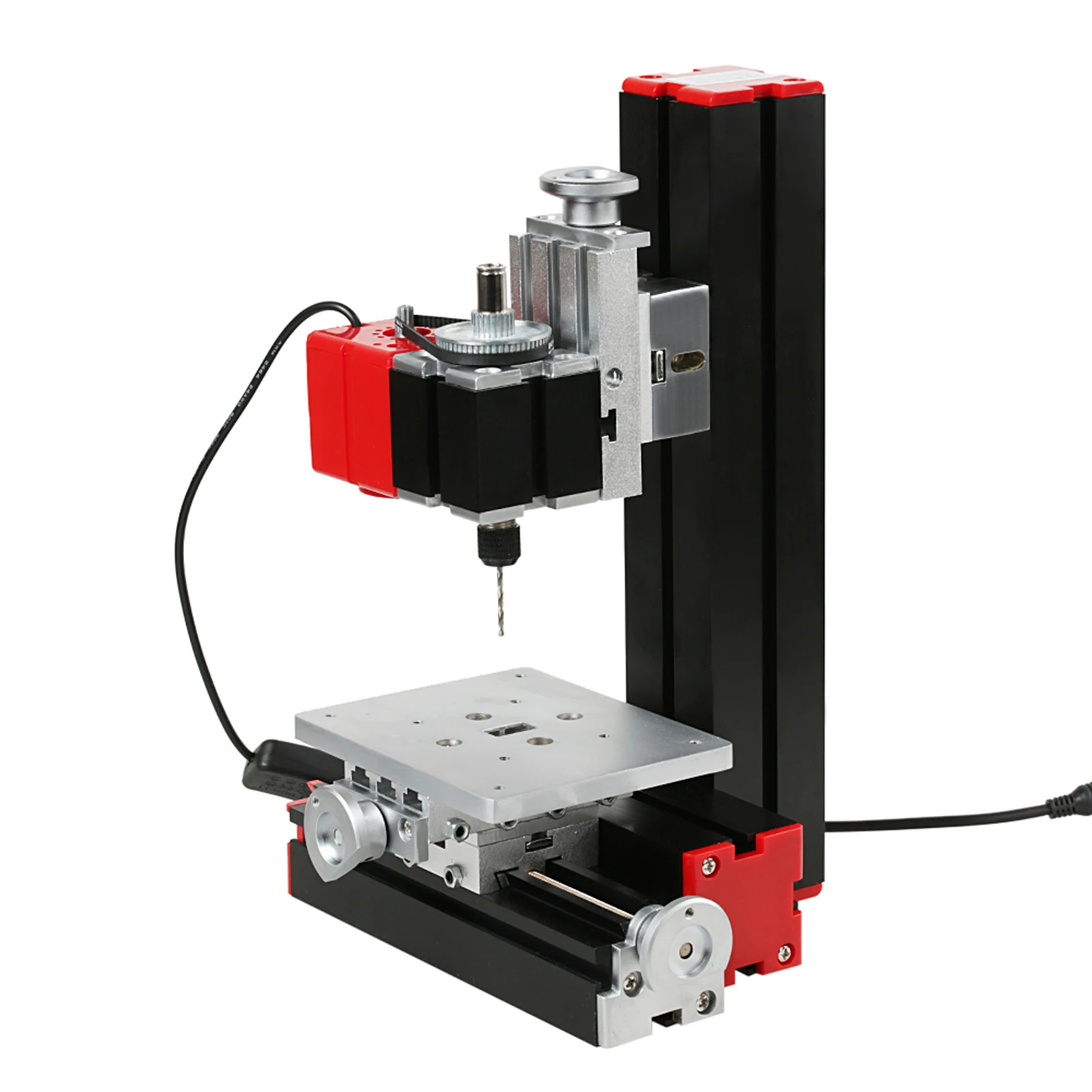 

EU Plug Mini DIY 6 in 1 Motorized Transformer Jigsaw Grinder Driller Wood Lathe Drilling Sanding Turning Milling Sawing Machine