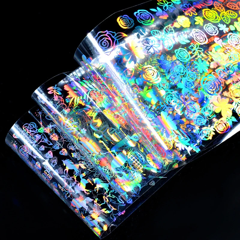 8 шт. лазерные наклейки для ногтей с блестками | Красота и здоровье