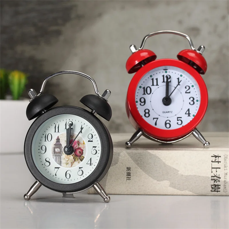 

Small Alarm Clock Diy Creative Metal Material Pastoral Small Fresh Desktop Mini Alarm Clock Event Holiday Gift Decoration Toy