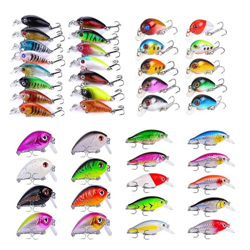 

43pcs Crankbait carp Fishing Lure set 1.6g 4g 7g 13g Bionic Artificial bait hard bait Wobblers Mini Crazy Crank Lures swimbait
