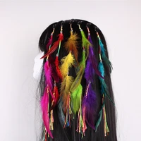 handmade hippie hair extensions with feather cilp comb headdress diy accessories for women gifts valentines day present