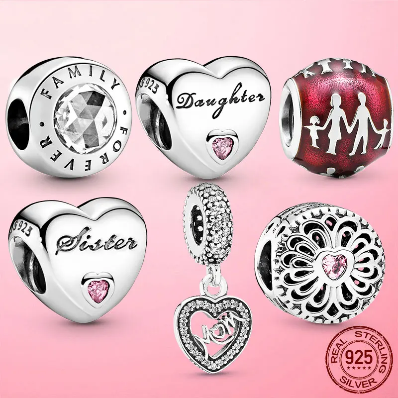 Подарок для мамы Серебряный Кулон CZ стерлингового серебра 925 Я люблю маму в