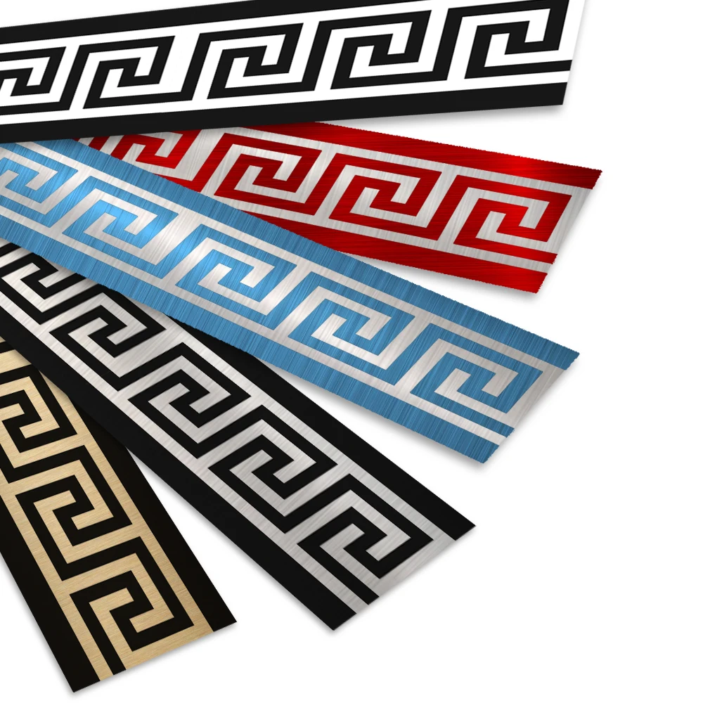 

Funlife10*200cm Geometric Pattern Waist Lines Self -Adhesive Waterproof Removable Wall Border Stickers for Home Decoration BS010