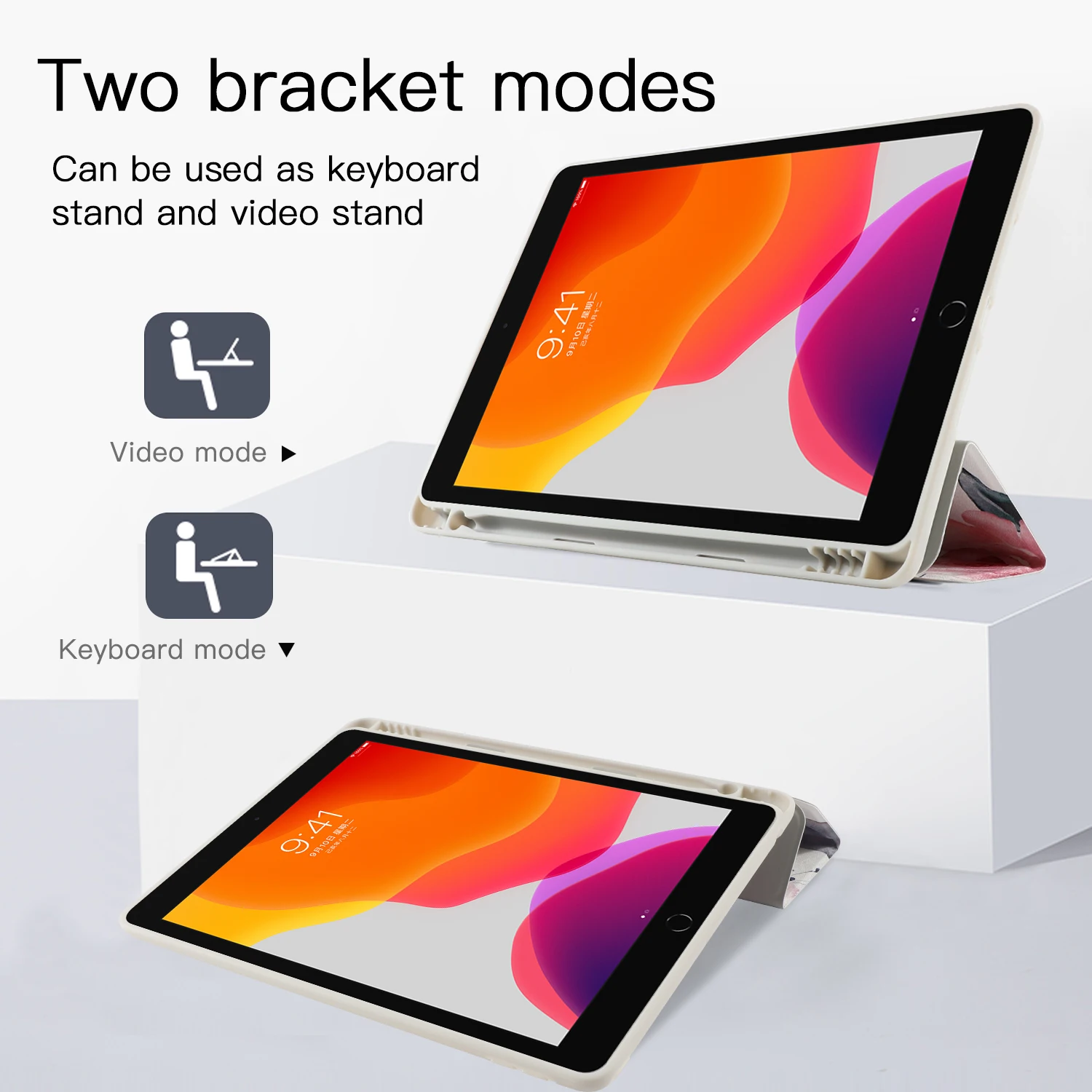 Чехол в стиле ретро с цветами и листьями для Apple IPad 10 2 2019 Кожаный противоударный