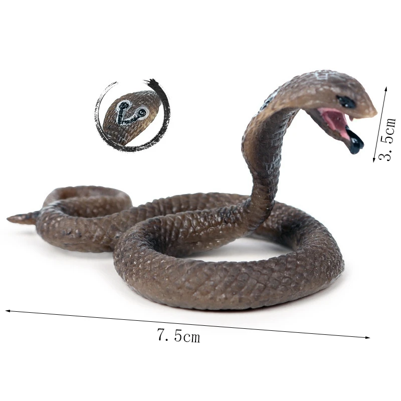 Solid Simulation Wildlife Snake Toy King Cobra Small Model Amphibian Reptile Decoration |