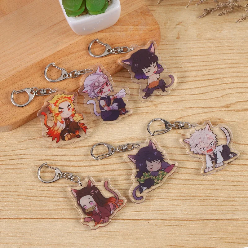 

Acrylic Anime Keychain Demon Slayer Blade Of Ghost Vintage Key Rings For Boys Girls Cosplay Delicacy Blade Of Demise Small Gift