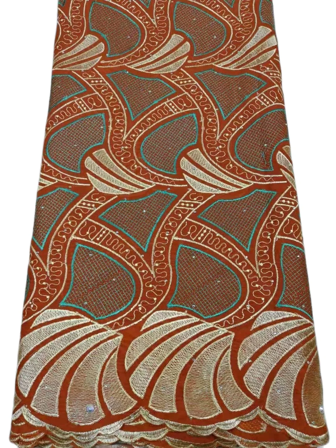 

Newest African Cotton Fabric With Stones Embroidered High Quality Swiss Voile Lace Fabric Green colors For Party Dress 5 yards