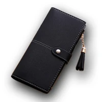 tassel wallet women long cute wallet leather zipper portefeuille female purse clutch cartera mujer clutch matte women wallet