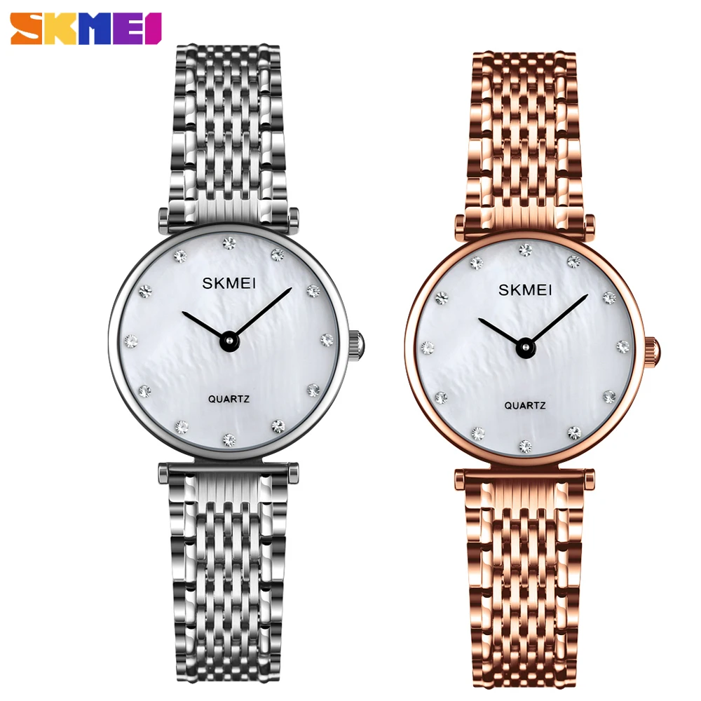

SKMEI Fashion Women Quartz Watch Luxury Mesh Steel Belt Female Clock Waterproof Dress Ladies Girl Writstwatch Relogio Feminino