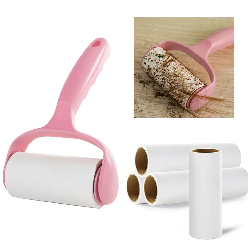 Клейкая щетка с 4 заправками для удаления ворса клей ролик удаление волос собака