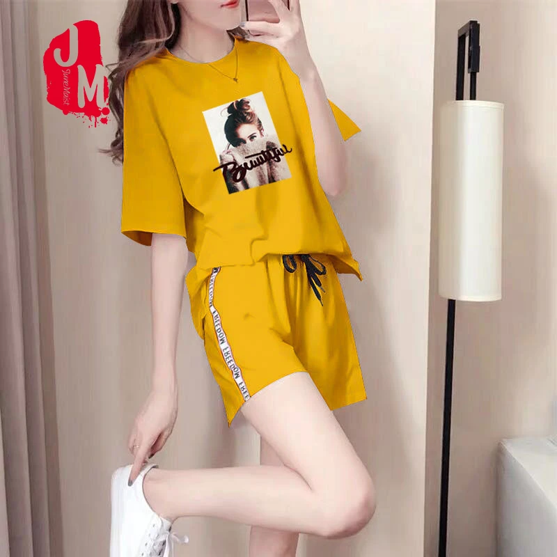 Комплект из двух предметов спортивный костюм короткая летняя одежда для женщин