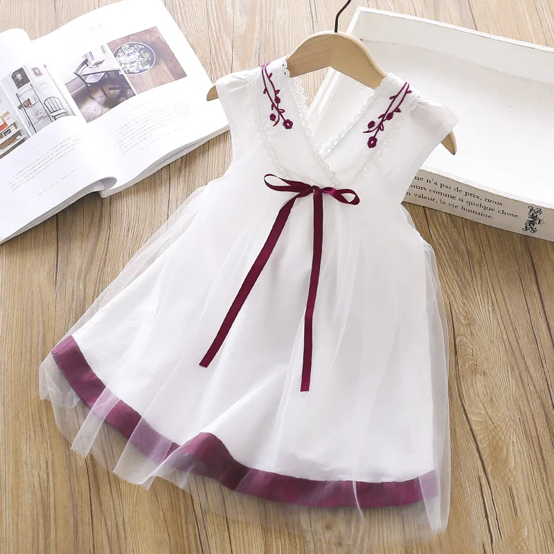 

Spring Autumn Toddler Girl Dress Cotton Long Sleeve Toddler Dress Floral Bow Kids Dresses for Girls Fashion Girls Clothing
