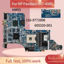 605320-001 605320-501 Laptop motherboard For HP Pavillion DV7 DV7T DV7-4000 HD5650M 1GB I7 Notebook Mainboard DA0LX6MB6F2 HM55