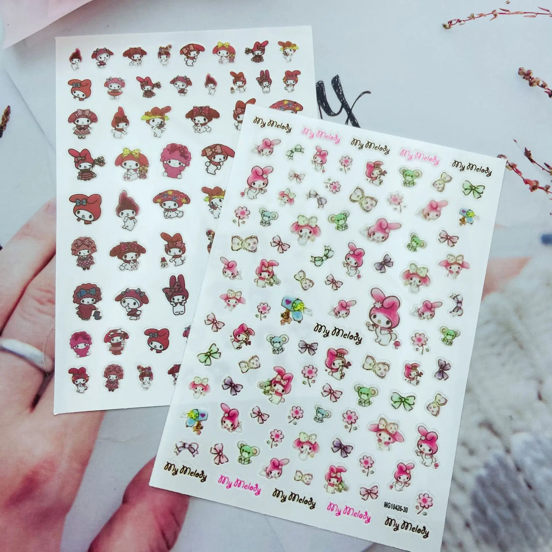 

New Diy Cartoon Nail Art Stickers Water Transfer Stickers Thin Transparent Adhesive Bunny Nail Sticker Designer Manicure Sticker