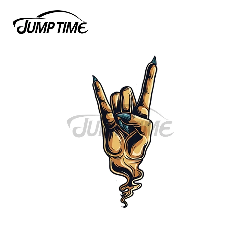 JumpTime 13x3 9 см для дьявольских рогов Ручной знак наклейка на дверь автомобиля