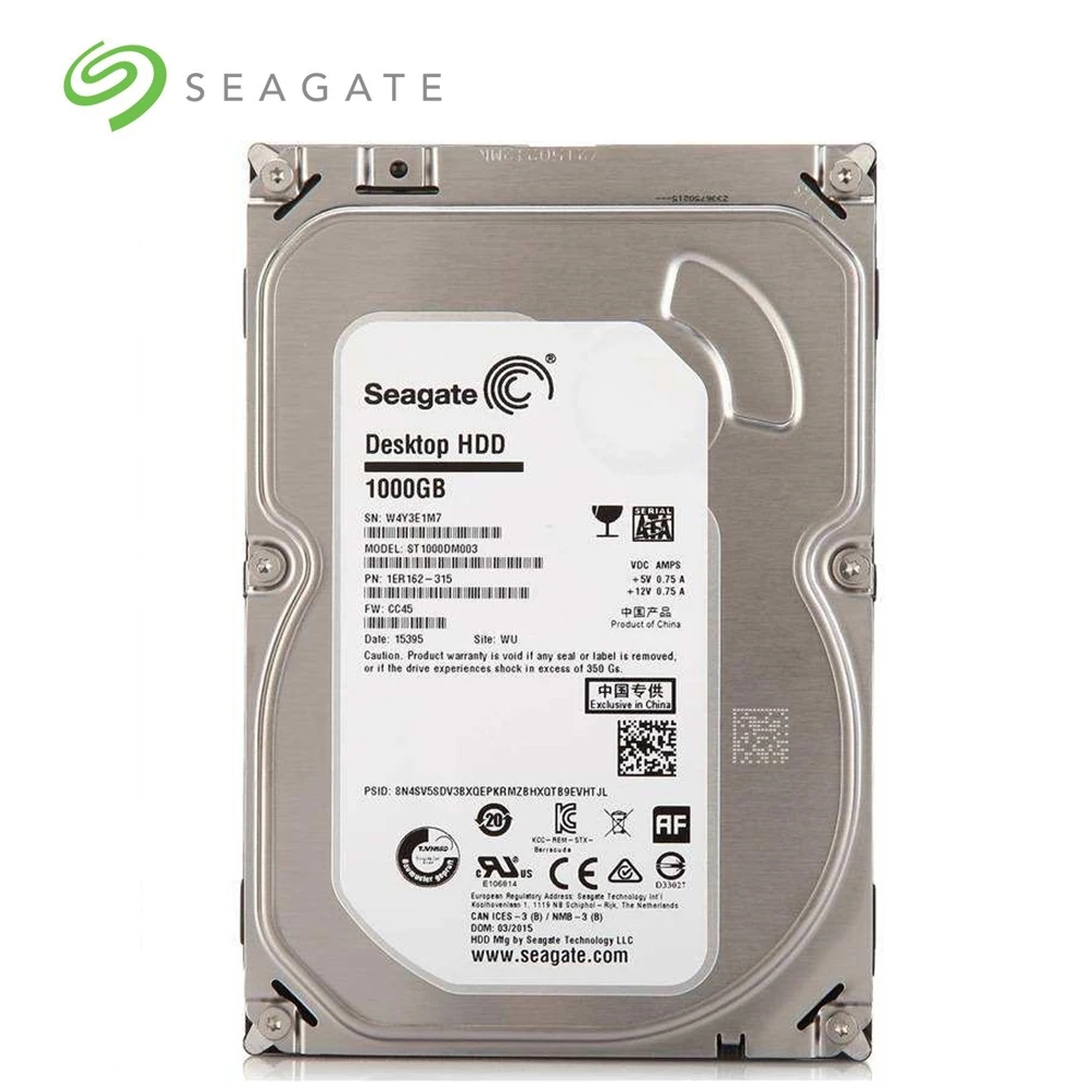 

Seagate 1TBDesktop PC 3.5" Internal Mechanical Hard disk SATA 3Gb/s-6Gb/s HDD 5900-7200RPM 64MB/128MB Buffer(Used)