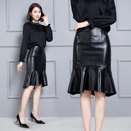

2019 New Fashion Genuine Sheep Real Leather Skirt K36