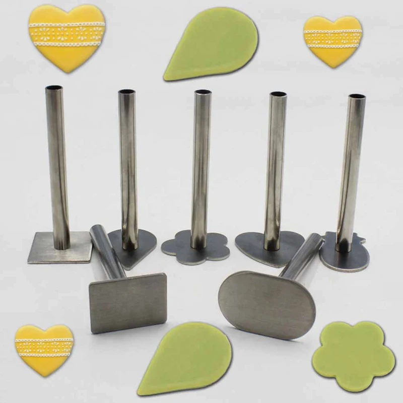 

Pineapple Cake Hand Mould Stainless Steel Biscuit Mould Push Plate With 10 Moulds
