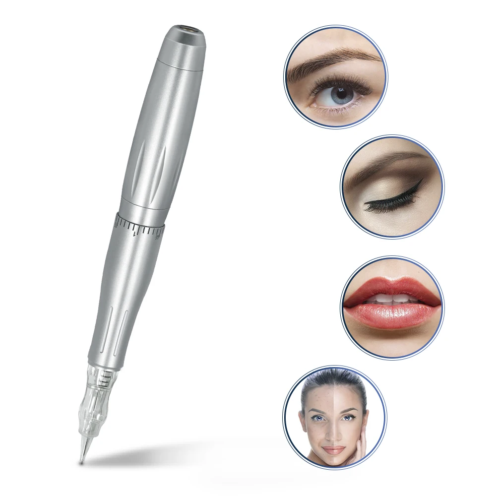 LW002 татуировки перманентный макияж машины Ручка бровей резьба, вращающийся татуировки ручка комплект с 1rl картриджи иглы 12V прочная Мощность