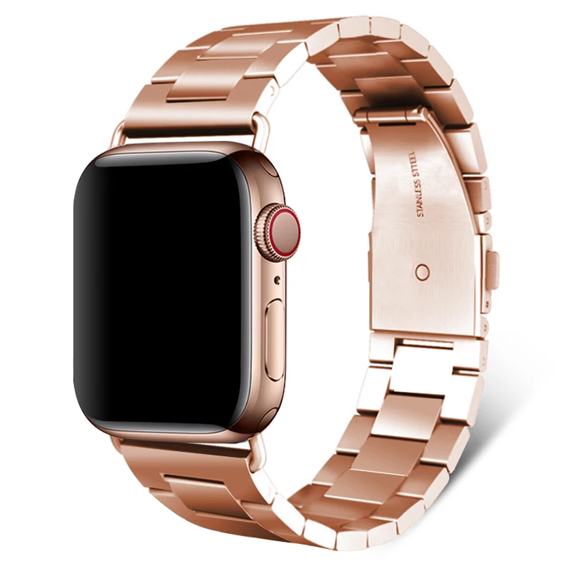 Rose gold Ремешок из нержавеющей стали для Apple Watch 42 мм серия 5 4 3 2 1 сменная классическая версия для iWatch ремешок 38 мм металлический ремень - Цвет ремешка: Rose gold