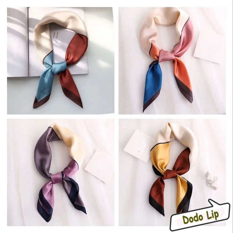 Шелковый шарф платок 70*70 см для волос женские шарфы на шею работы модная сумка