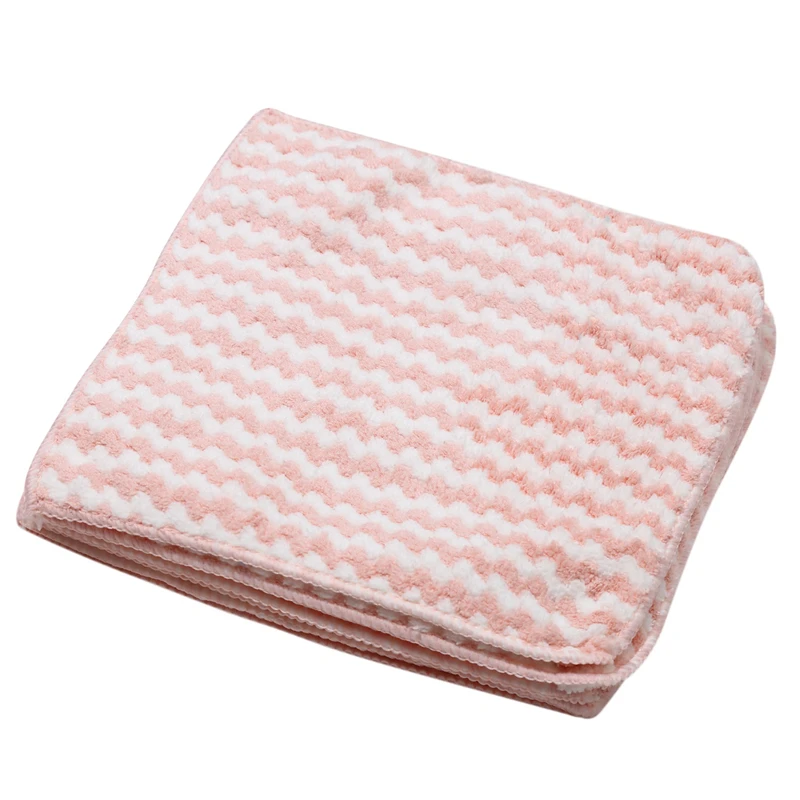 

Striped Flower Household Kitchen Towels Absorbent Thicker Microfiber Wipe Table Kitchen Towel Cleaning Dish Washing Cloth