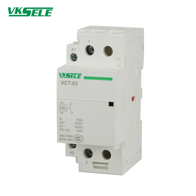 

BCH8-63 VCT-63 63A 1 pole 12V 24V 220V 1NO or 1NC Household Magnetic Modular Types Of Contactor
