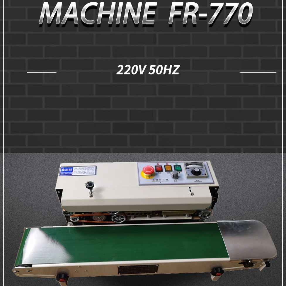 

FR-770 Continuous Automatic film sealing machine aluminum foil bag edge sealer food packaging machine 220V/110V 80W 1PC