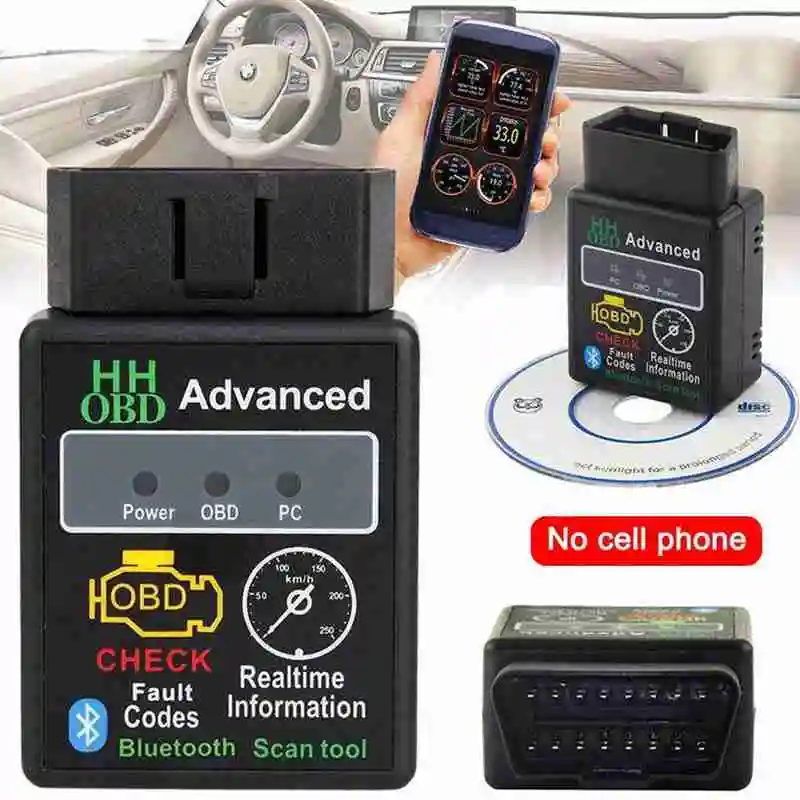 

OBD2 ELM327 Bluetooth V2.1 OBDII ELM 327 WIFI HH OBD ELM327 Bluetooth OBD 2/II диагностический инструмент Автосканер оптовая продажа