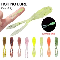 fishing soft lures ajing rockfish 10pcslot 0 4g 35mm twin tail artificial wobbler ocean rock silicone shad worm bait