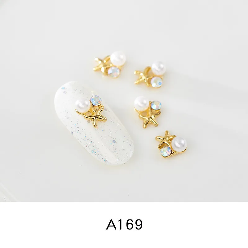 

10pcs New Gold and Silver Pure White Edging Pearl Rabbit Head Silver Edging Pearl Alloy Rhinestone DIY Nail Supplies
