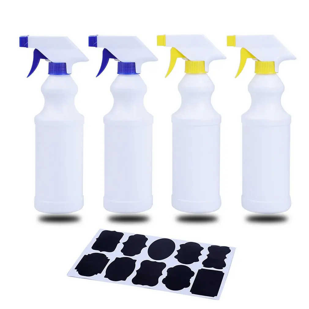 

Spray Bottle 4 Pieces Of Leak-proof Plastic Spray 480ml Cleaning Solution Respray Bottle With Funnel Blackboard