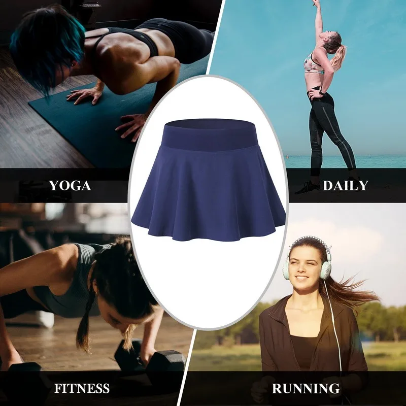 

Women Sport Athletic Skirt Tennis Shorts New Breathable Pleated Tennis Golf Skirt Workout Black White Blue Running Tennis Skirt