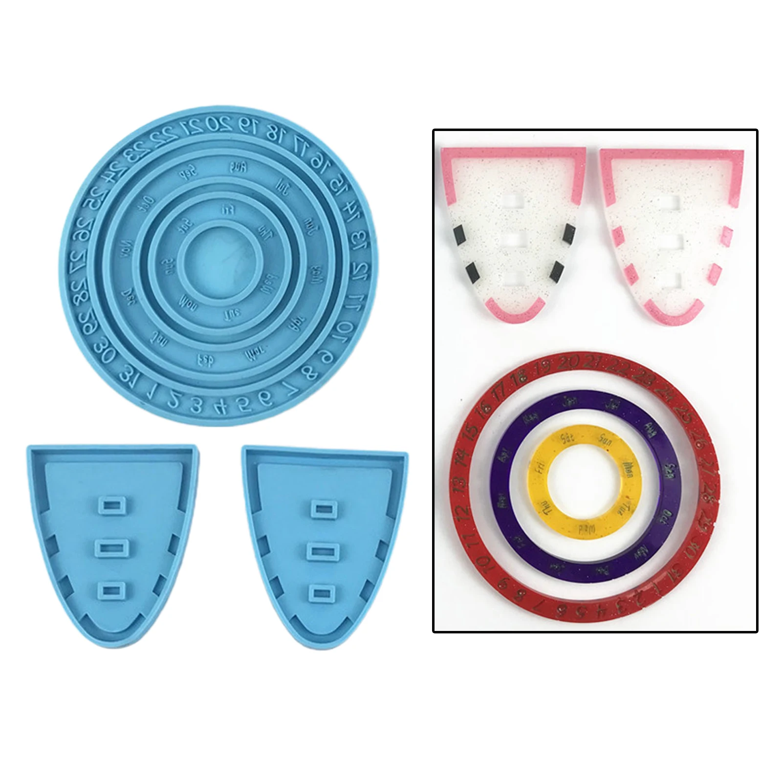 

Perpetual Calendar Mold Adjustable Round Date Disc Epoxy Resin Casting Mould