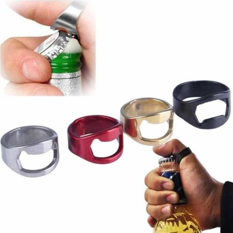 

Creative Stainless Steel Beer Openers Finger Ring Ring Shape Beer Bottle Opener Bar Tools