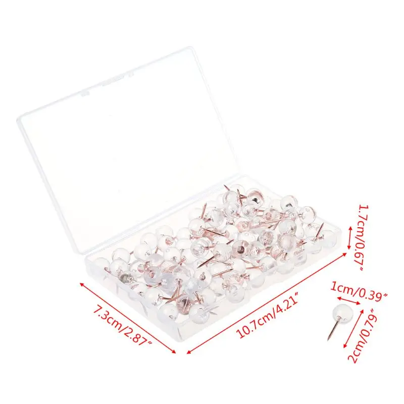 100 шт. розово Золотые кнопки для большого пальца круглые шарики рисования