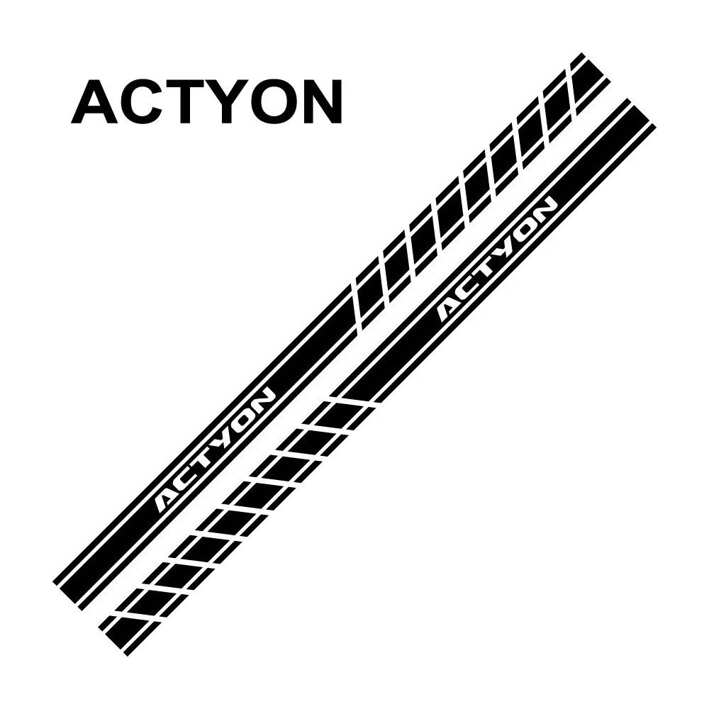 

Для SsangYong Tivoli Korando Kyron Rexton Actyon Musso виниловые наклейки в полоску на дверь и боковую юбку автомобильные декоративные аксессуары