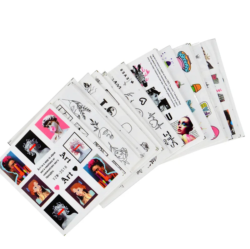 Наклейка для ногтей Morixi ультратонкая Фольга водный переводной стиль красивое